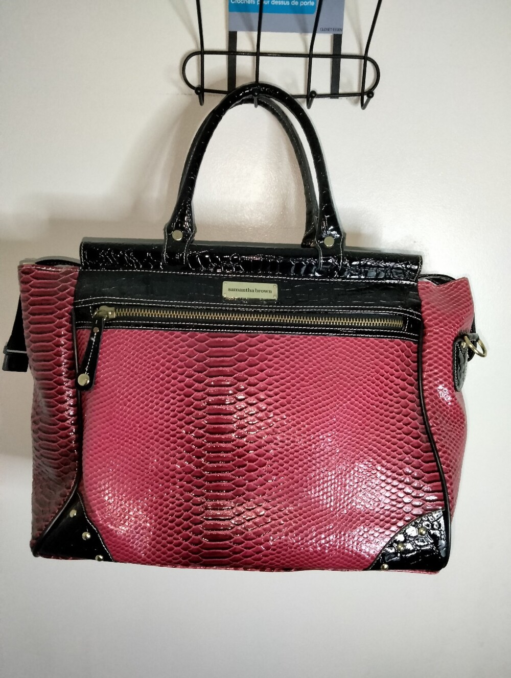 Samantha Brown (Size Large) Ombre Faux-Snake Weekender Convertible Shoulder Tote
